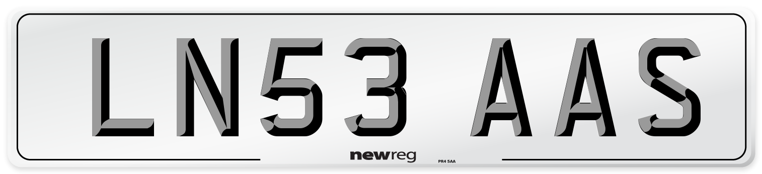 LN53 AAS Number Plate from New Reg